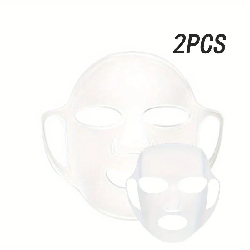 Silicone mask cover, ear-mounted fixed mask to moisturize and absorb essence, reusable facial care tool